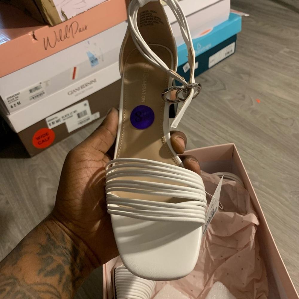 Elegant White Strappy Sandals